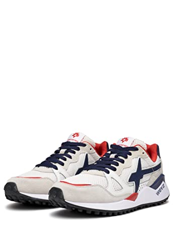W6yz Wolf-M.-Sneaker in Suede e Rete-Bianco Grigio...
