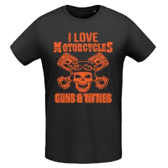 I LOVE Motorcycles GUNS & Titties Tshirt, biker shirt, tactical, boobies