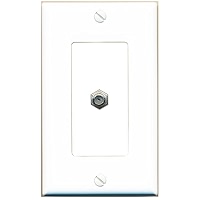 RiteAV 4 Port HDMI 1 Coax Cable TV- F-Type 1 Cat6 Ethernet Wall Plate 2 Gang Black White