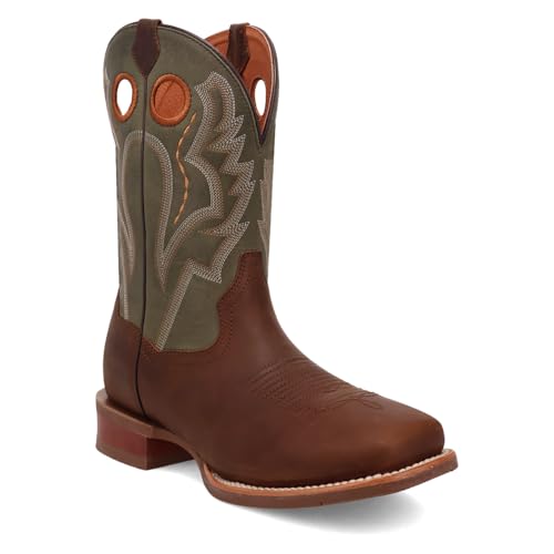 Dan Post Boots Mens Leighton Embroidered Square Toe Casual Boots Mid Calf - Brown2