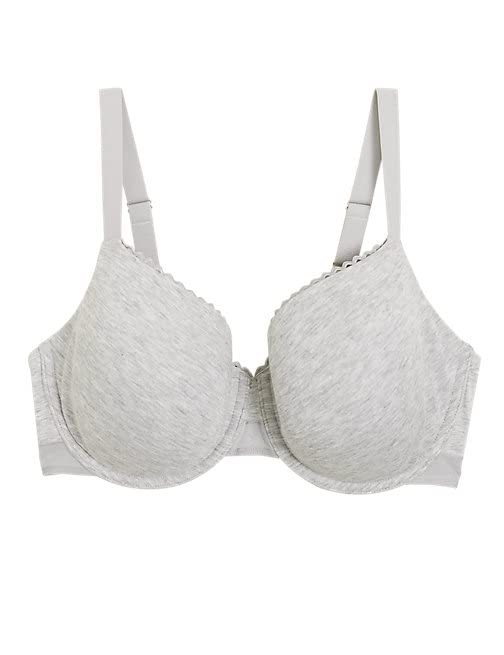 Image of Marks & Spencer Body Womens Cotton Blend Padded Wired T-Shirt Bra