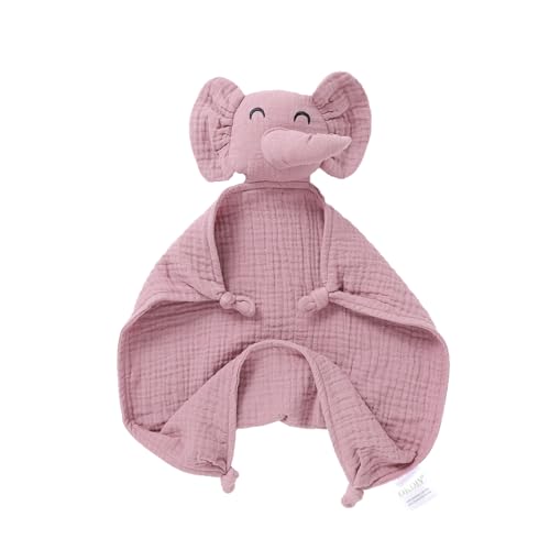 Image of okdiy Organic Elephant Loveys for Babies,Muslin Baby Security Blankets for Babies,Soft Elephant Baby Snuggle Animals for Newborn,Newborn Baby Gift,Baby Gift for Boys and Girls (Violet)