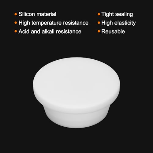 Image of MECCANIXITY High Temp Silicone Plug Mount Dia 28mm /1.1 Inch t Shaped Rubber Stopper Hole Plugs for Powder Coating Plating Waterproof Sealing Plugs White Pack of 1