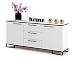 Produktbild Euro Style Kommode mit Schubladen und 2 Türen Schrank Sideboard Tv Schrank für Wohnzimmer/Schlafzimmer Schubladenkommode 150x68,5x40 cm, Weiß Matt/Weiß Matt + Rand