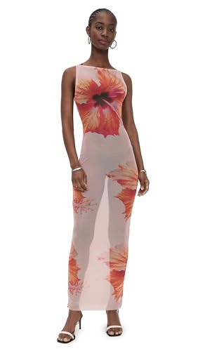 Good American Women's Gauze Mesh Maxi Dress