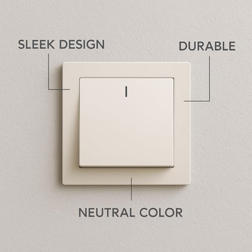 TEMPO Modern Light Switch Single Gang 10A 250V Sleek White Design Durable Heat Resistant Wall Mount Switch for Home and Office