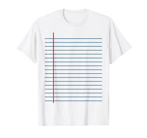 Lined Paper Notebook Funny School Student Costume Easy DIY T-Shirt