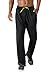 KEFITEVD Jogginghose Herren Lang Trainingshose Leicht Polyester Fitnesshose Workout Sweatpants mit Offenem Beinabschluss Outdoor Sporthose Herren Schwarz XXL