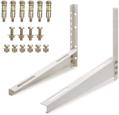 Robustt Heavy Duty AC Stand | Rust Proof Iron Air Conditioner Outdoor Unit Mounting Bracket, Supports Upto 200kg Weight | Air Conditioner Stand Comes with Necessary Wall Fittings - Pack of 1