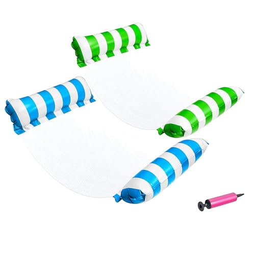 2 Stück Aufblasbare Wasserhängematte Luftmatratze Pool 4 in1 Aufblasbare Hängematte Pool Aufblasbar Hängematte für Erwachsene und Kinder (A)