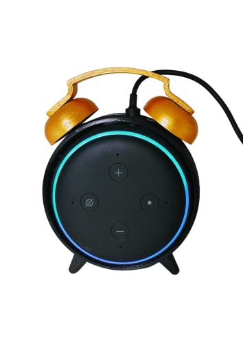 Suporte Echo Dot 3a Geração Modelo Relógio Despertador Preto com Dourado