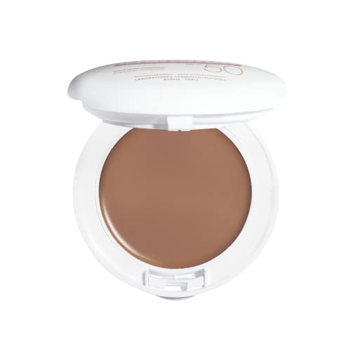Avène High Protection Honey Tinted Compact, Broad Spectrum SPF 50+, UVA/UVB Blue Light Protection, Water Resistant, Non-Greasy, .35 oz