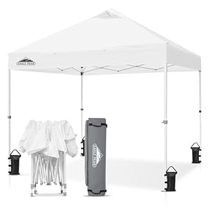 EAGLE PEAK 10 x 10 Heavy Duty Commercial Canopy Tent Pop Up Industrial Instant Canopy Shelter with 100 Square Feet of Shade White