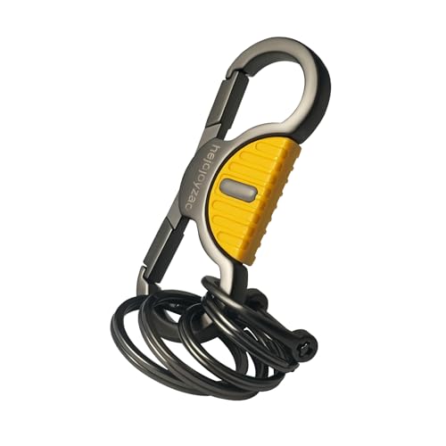 Image of Heavy Duty Keychain with Quick Release Double Carabiner Clip, Key Rings, D Ring, Car Key Holder for Belt Loop
