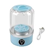 Mini lavadora portátil, lavadora de ropa interior, arandela compacta inalámbrica recargable, 2 modos, adecuada para brasier, ropa interior, calcetines para apartamento, dormitorio, hotel, viajes (azul