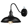 Naurham Dusk to Dawn Exterior Farmhouse Lighting Barn Light Fixture for House with Anti-ponding Bottom, Outdoor Barn Light Gooseneck Lighting for Garage Patio Porch (10.9" Diameter, 1 PC)