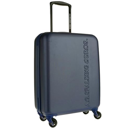 Valise cabine rigide 55cm bleu marine trolley 4 roues voyage avion