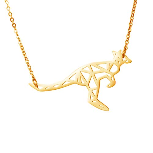 Origami Kangaroo Necklace Minimalist Australian Animas Choker Necklace Fashion Pendant Friendship Gift