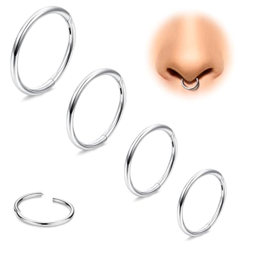 COYUN 4 pezzi Piercing Naso in Acciaio Chirurgico Setto Piercing