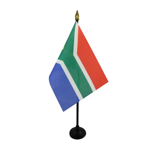 AZ FLAG - Tischflagge Südafrika - 15x10 cm Goldene Splitze - Republik Südafrika Tischfahne 10 x 15 Cm - Flaggen