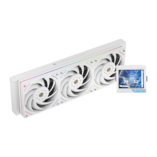 Thermalright Mjolnir Vision 360 UB ARGB White Aio CPU - Ventilador de refrigeración líquido, pantalla IPS con resolución de 640 x 480, pantalla LCD de 3,5 pulgadas, con absorción de imán, ventilador