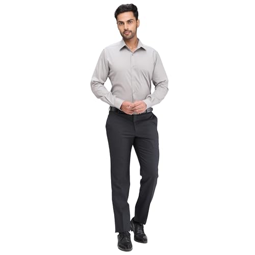 Image of Raymond Men's Slim Fit Solid Pattern Pure Cotton Semi Cut Away Collar Full Sleeve Formal Shirt