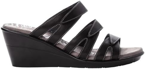 Propét Women's Lexie Wedge Slide Sandal, Black, 10 W US | Image 3