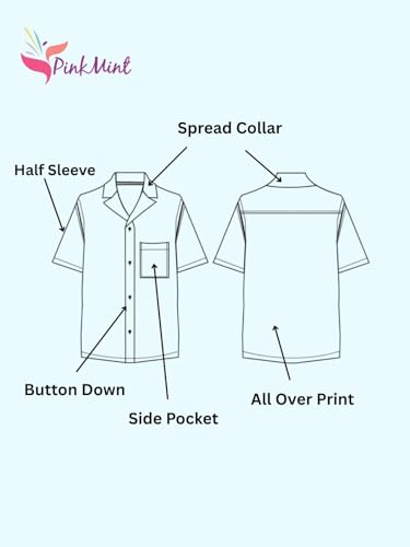 Image of Pinkmint Stylish Shirt for Men ll Printed Half Sleeve Shirt's ll Regular Fit Chest Pocket Shirt