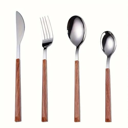 Stainless Steel Cutlery Creative Imitation Wood Handle Household Steak Knife Set