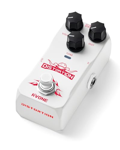 RVONE Pedal de distorsión de alta ganancia para guitarra eléctrica, pedal de guitarra de aluminio,...
