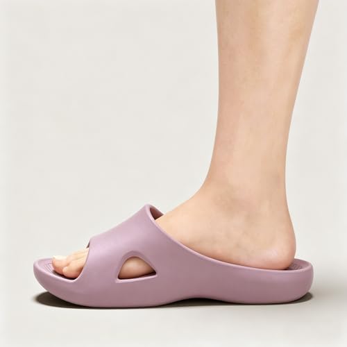 HUILONGJIA Arch-Support Women's Cloud Slide Sandals, Purple, Size 6-7 — view 2