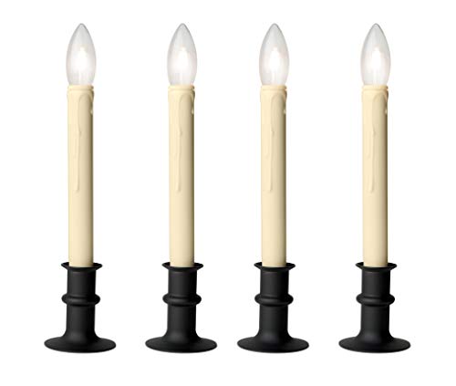 Bougie fenêtre LED à piles avec minuteur Lot de 4 Onyx Black