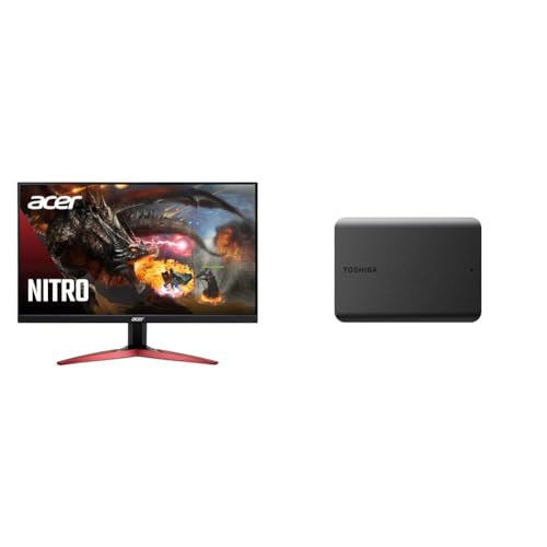 Image of Acer Nitro KG241Y Sbiip 23.8 inch Full HD (1920 x 1080) VA Gaming Monitor & Toshiba Canvio Basics 2TB Portable External Hard Drive USB 3.0