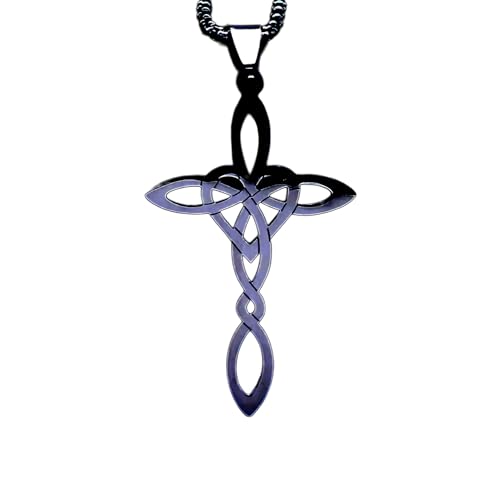 Collier croix celtique en argent 925 sterling pour homme avec pendentif vintage de sorcière