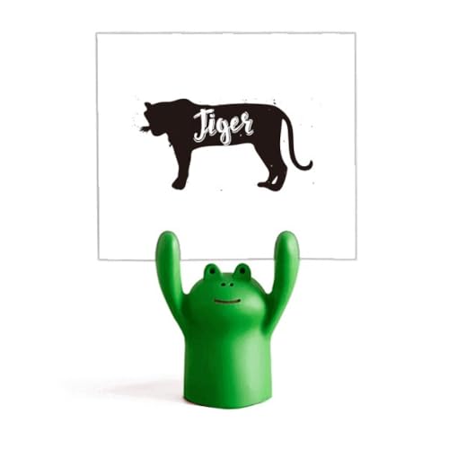 Stand décoration tigre noir et blanc avec mémo animal grenouille au design unique