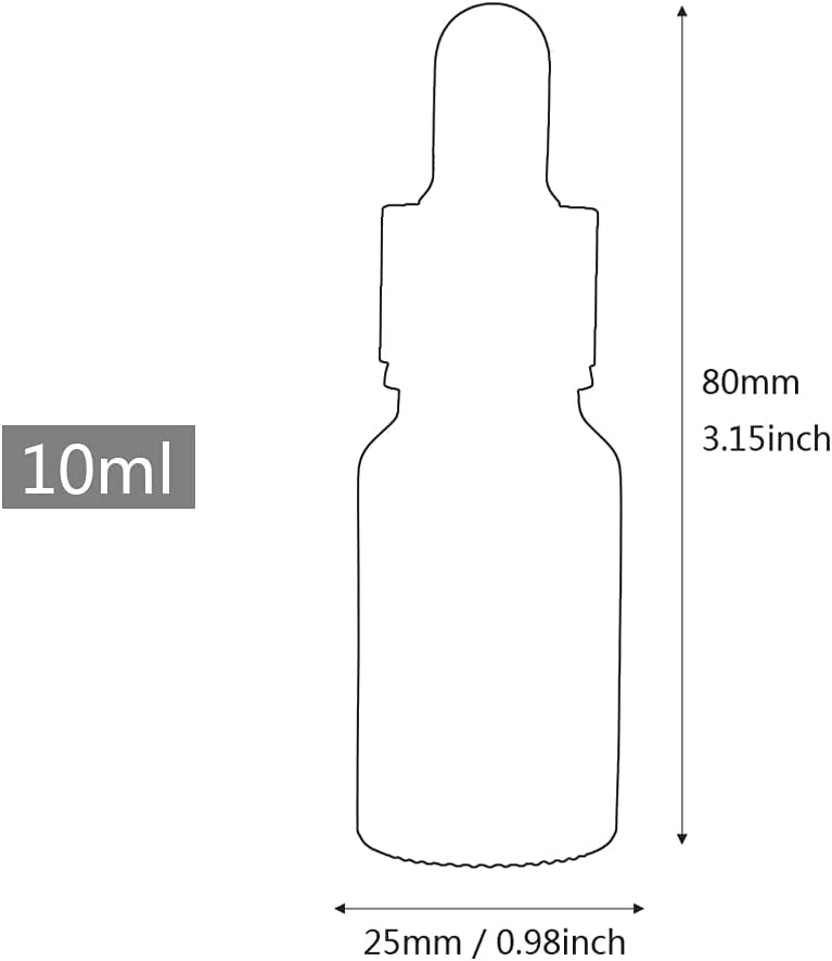 100 Stück 10ml Matt Schwarzglas Pipettenflasche, Leere Kleine Glasflasche mit Gold/Schwarz Pipette, Glaspipette Tropfflasche für ätherische Öle Aromatherapie