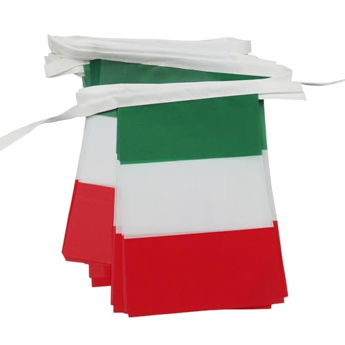AZ FLAG - Guirlande Drapeau Italie - 6 Mètres Avec 20 Fanions Italien De 21x14 cm - Petits Drapeaux 100% Polyester - 60g