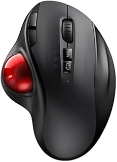 Wireless Trackball Mouse, Vssoplor USB & Bluetooth Rollerball Mouse, Easy Thumb Control, 800 / 1600 /2400 DPI, Type-C Rechargeable Ergonomic Mouse for Laptop, PC, iPad, Windows, Mac, Android (Black)