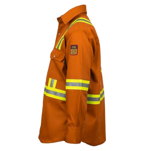Flame Resistant High Visibility Hi Vis FR Shirt - 100% C - 7 oz