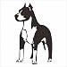 JINTORA Sticker - Adesivo - Adesive da Auto - Pitbull in Piedi - 87x144mm - JDM - Die Cut - Nero