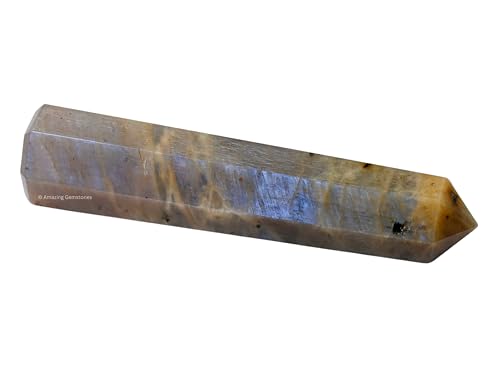 Image of Amazing Gemstone Sun Moonstone Crystal Towers - Natural Healing Crystal Point Obelisk for Reiki Healing and Crystal Grid (3 inch to 4 inch INCH)