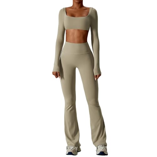 Ensemble haut court manches longues pantalon femme pour gym et sport