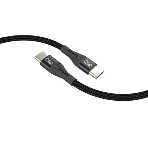 Cabo USB-C + USB-C I2GO Boost Speed 100W 2m 5A Nylon Trançado Preto - I2GO PRO