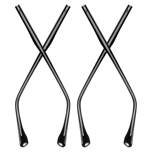 Patillas de repuesto para gafas de metal con diseño estilizado negro y tornillos