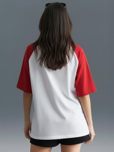 Image of LEOTUDE Half Sleeve Round Neck Tshirt for Women, Oversized Longline
