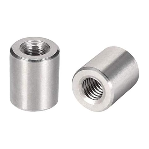 sourcing map Conector Tuercas Redondo, Acero Inoxidable 304, Paquete de 10 Cover