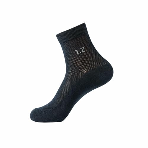 5 pairs - men's mid-tube pure cotton thin mesh breathable business socks