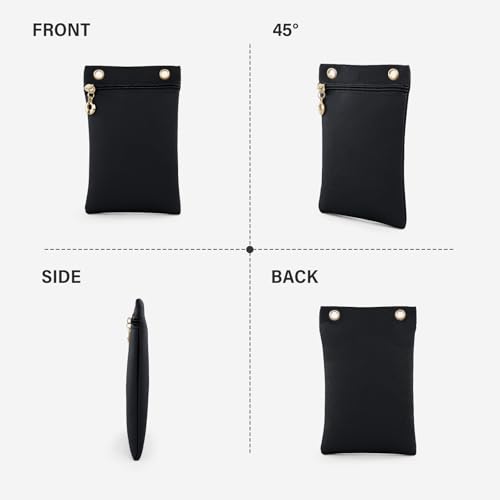 Energather Handy Tasche Damen Umhänge, Weiche PU-Leder Kleine Umhängetasche Handyumhängetaschen für Frauen, Handytasche zum Umhängen mit abnehmbarem Schultergurt für Einkaufen, Dater (schwarz)