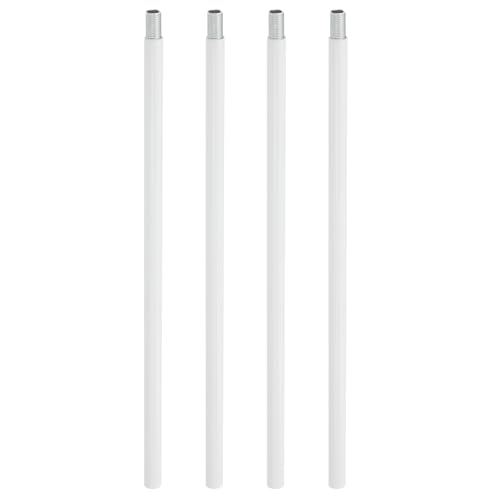 Image of PATIKIL Threaded Extension Rod, 4 Sets 12 inch M10 x 1mm Fine Thread Lamp Pipe with Lamp Pipe Nipples for Pendant Light Island Lighting Chandeliers Stems, White