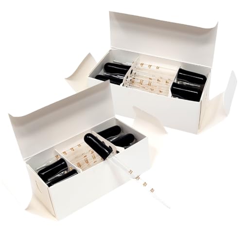 Multi-Function Eye Dropper for Essential Oils 24Pcs Pipettes, Black Rubber Head, Straight-Tip Calibrated Thick Glass Medicine Dropping Pipettes for Accurate Easy Dose & Measurement 1ml Capacity - 4